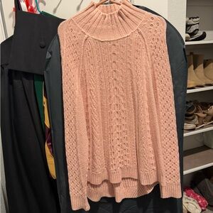 Ann Taylor Pink Cowl Neck Sweater